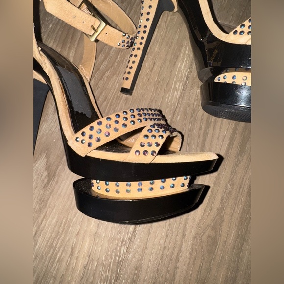 Jessica Simpson Celin Tan Suede/Rhinestone Double
Platform Sandal size 9.5 - Picture 10 of 12
